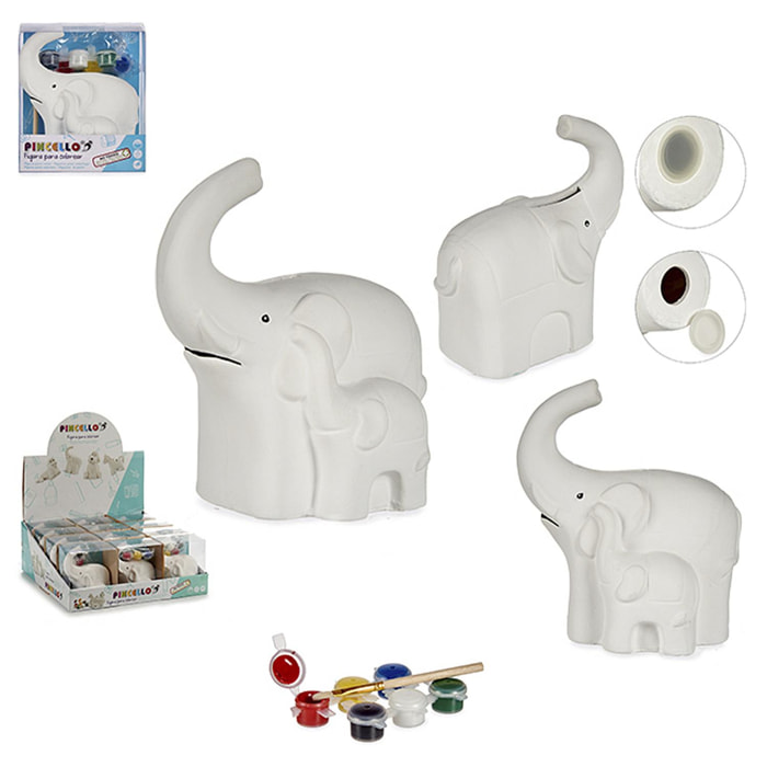 Salvadanaio elefante in ceramica da colorare