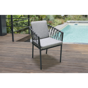 PILAT - Fauteuil en aluminium et corde