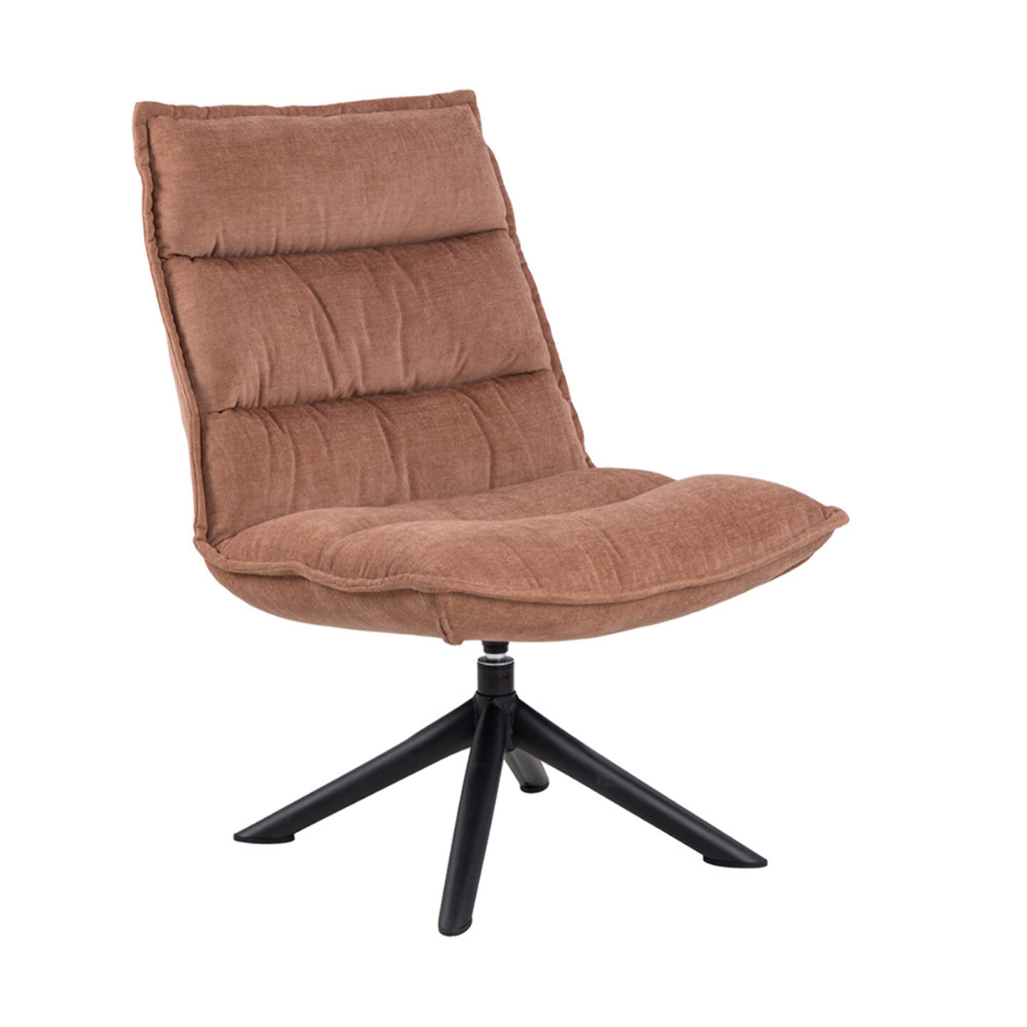 Mellow - fauteuil pivotant - en tissu - pieds en acier - Rose