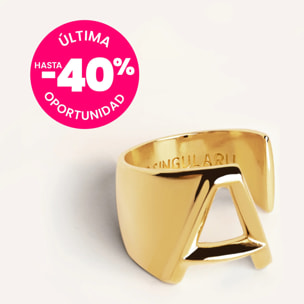 Anillo Personalizado Letter Signet Baño Oro