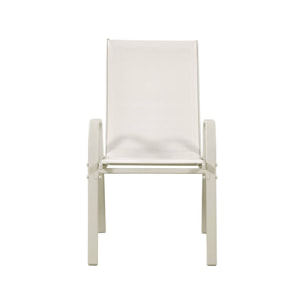 Table et chaises de jardin en textilène "Cordoba" - Phoenix - 6 places - Ecru