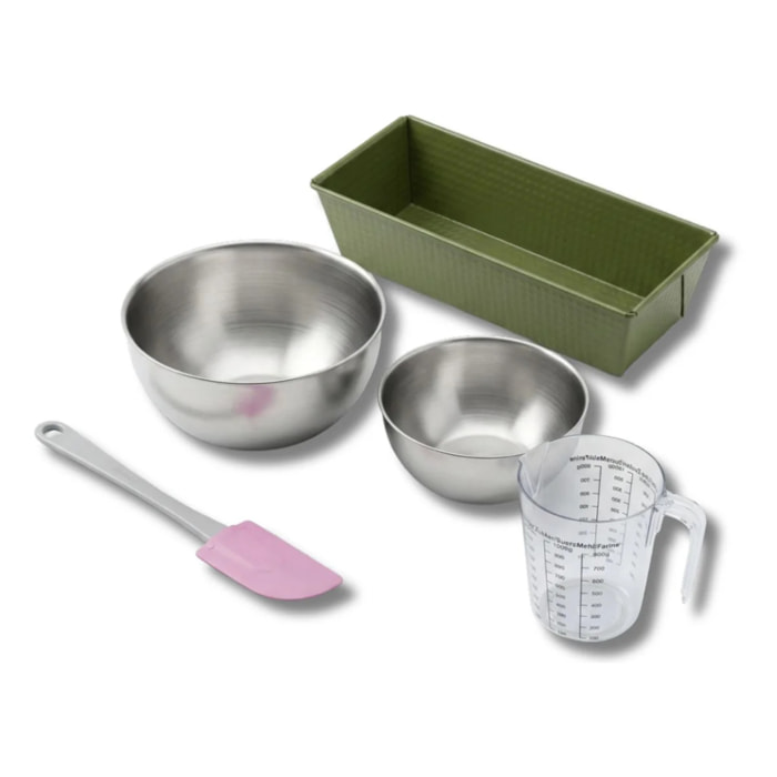 Set de 5 ustensiles de pâtisserie moule à gâteaux bol spatule et verre doseur Zenker Green Vision