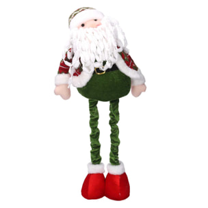 Babbo natale in tessuto verde rosso cm30x10h52