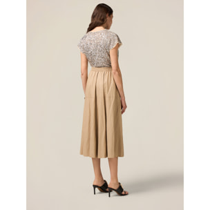 Oltre - Gonna midi ampia - Beige