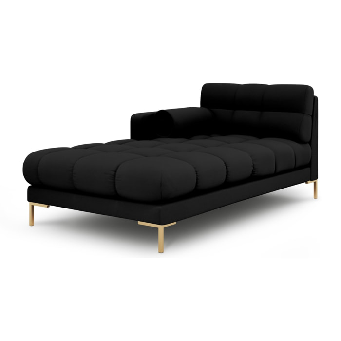 Méridienne gauche "Bali" en tissu structurel noir