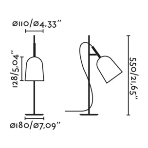STUDIO Lámpara sobremesa negra