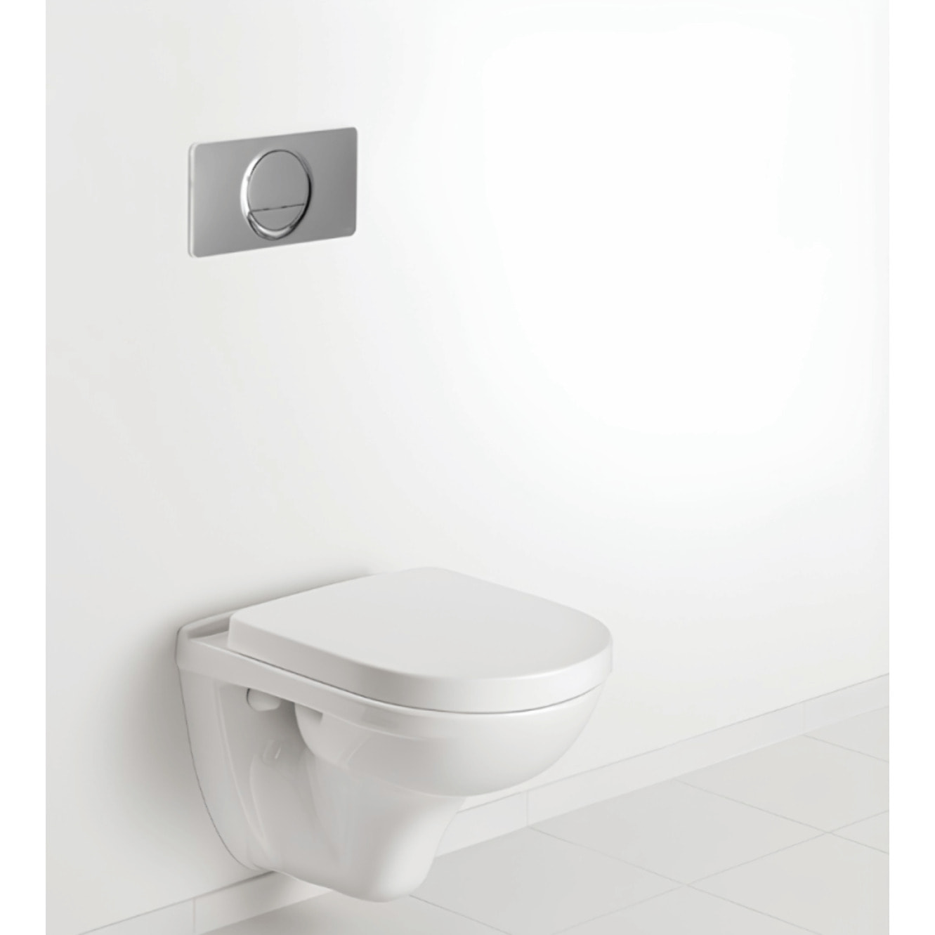 Cuvette WC suspendu compact sans bride Villeroy & Boch O.novo + abattant frein de chute