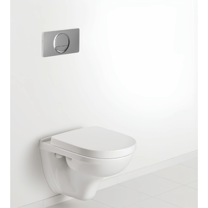 Cuvette WC suspendu compact sans bride Villeroy & Boch O.novo + abattant frein de chute