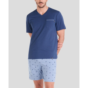 Pijama corto hombre palmeras veraniego