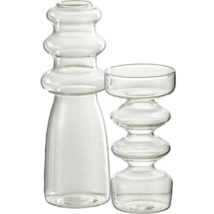 J-Line vase Luna - verre - transparent - large - 21 cm de hauteur