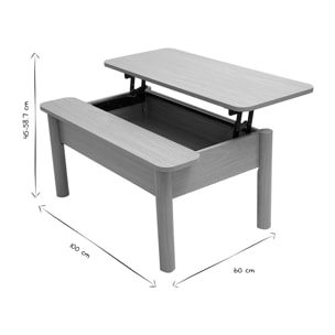 Table basse relevable finition bois chêne L100 cm BOLSO