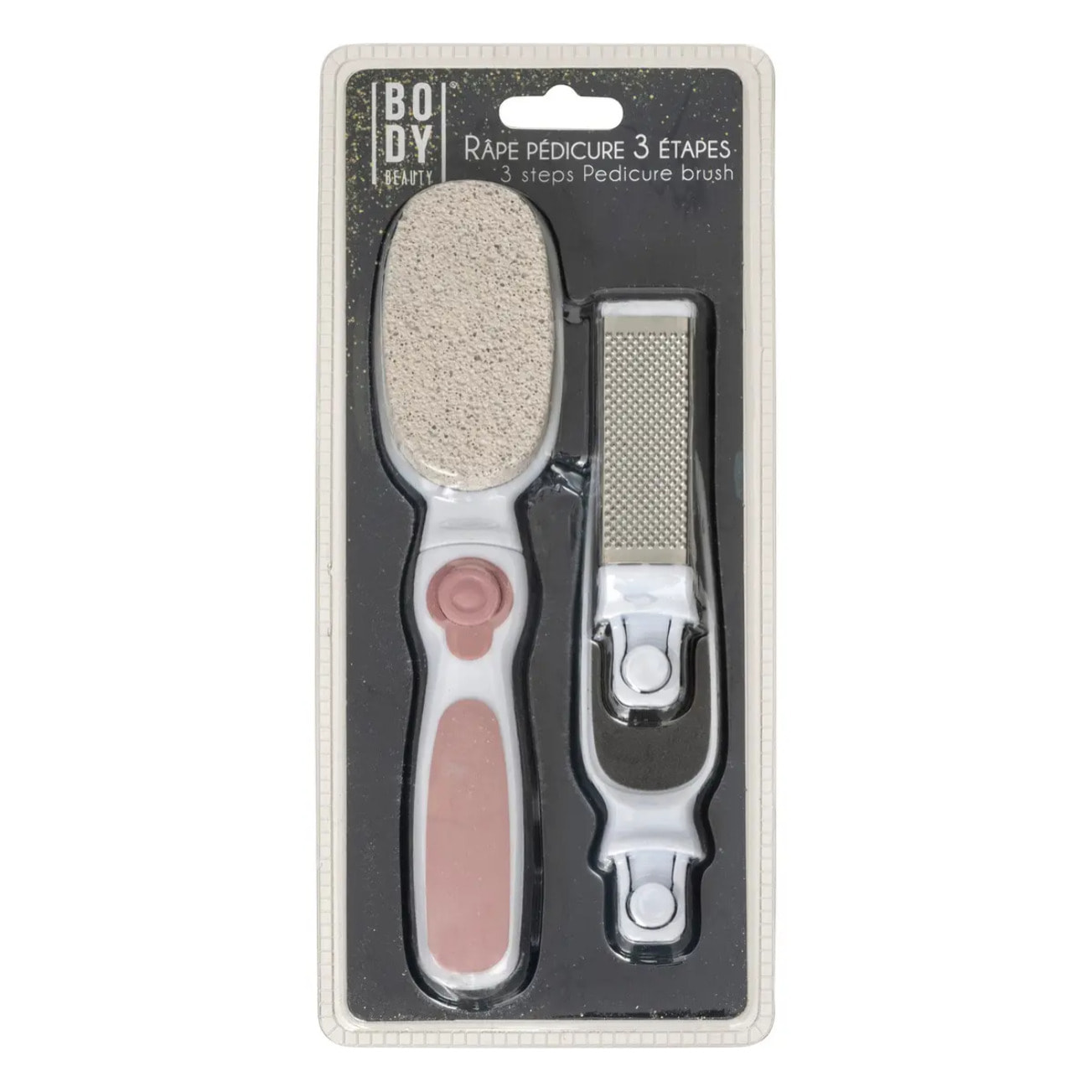 Brosse pédicure 3 têtes + manche