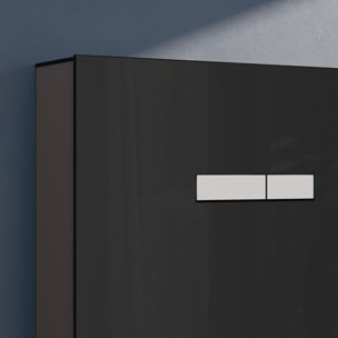 Vitrus bâti-support design pour WC suspendus avec plaque de commande, verre de sécurité, noir (870-5761-01)