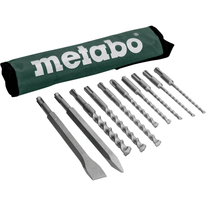 Assortiment de forets et burins SDS-plus SP - 10 pièces - METABO - 630824000