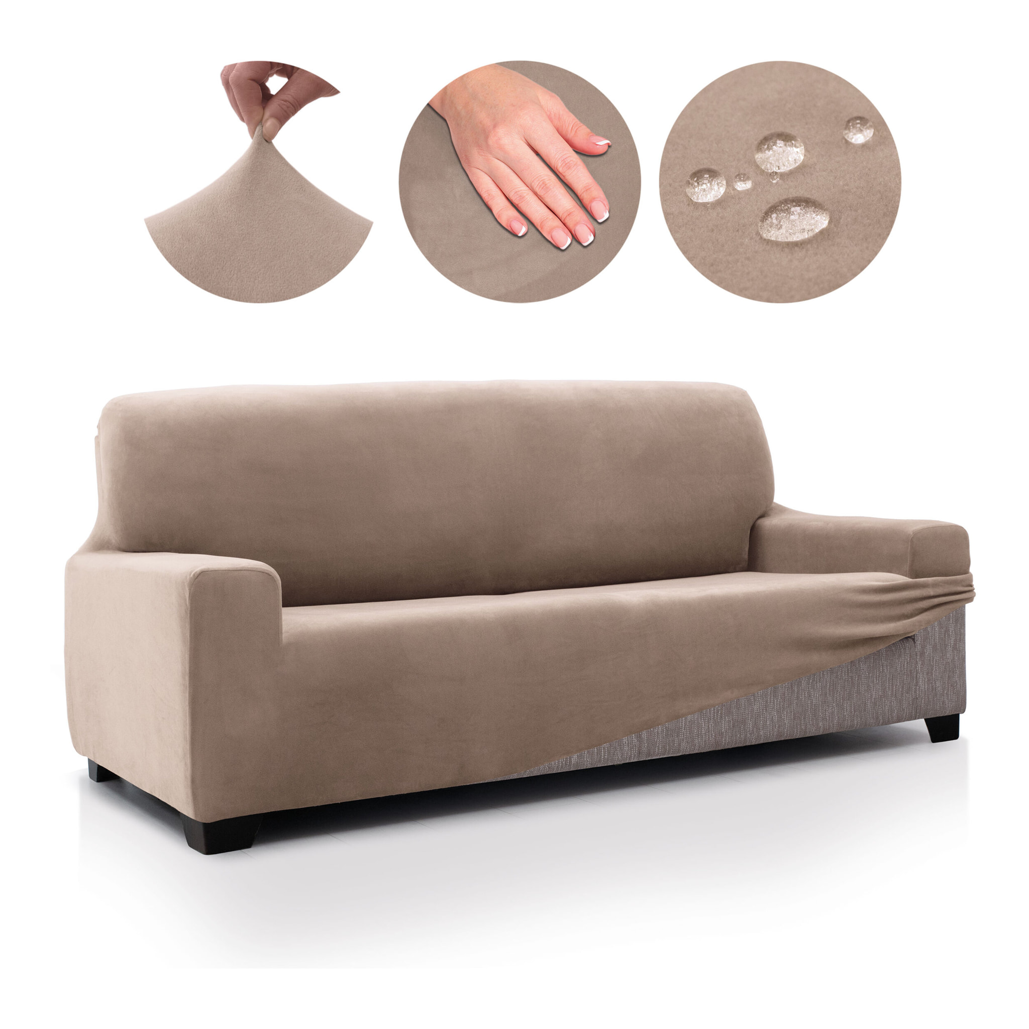 Funda de sofá TERCIOPELO ANTI MANCHAS Multi elástica modelo VERONICA