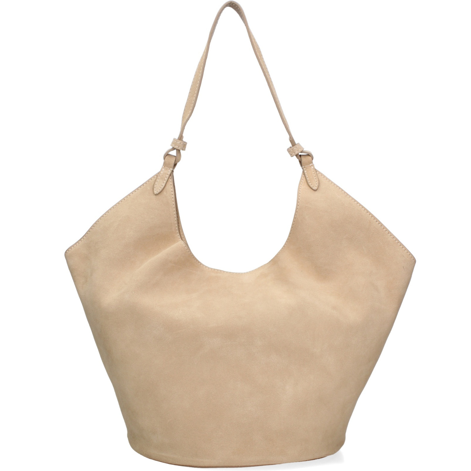 Borsa a spalla da donna - Modello Lisboa - Pelle Scamosciata - 27.0 x 38.0 x 21.5 cm