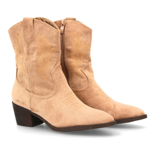 Botín cowboy mujer con bordados laterales