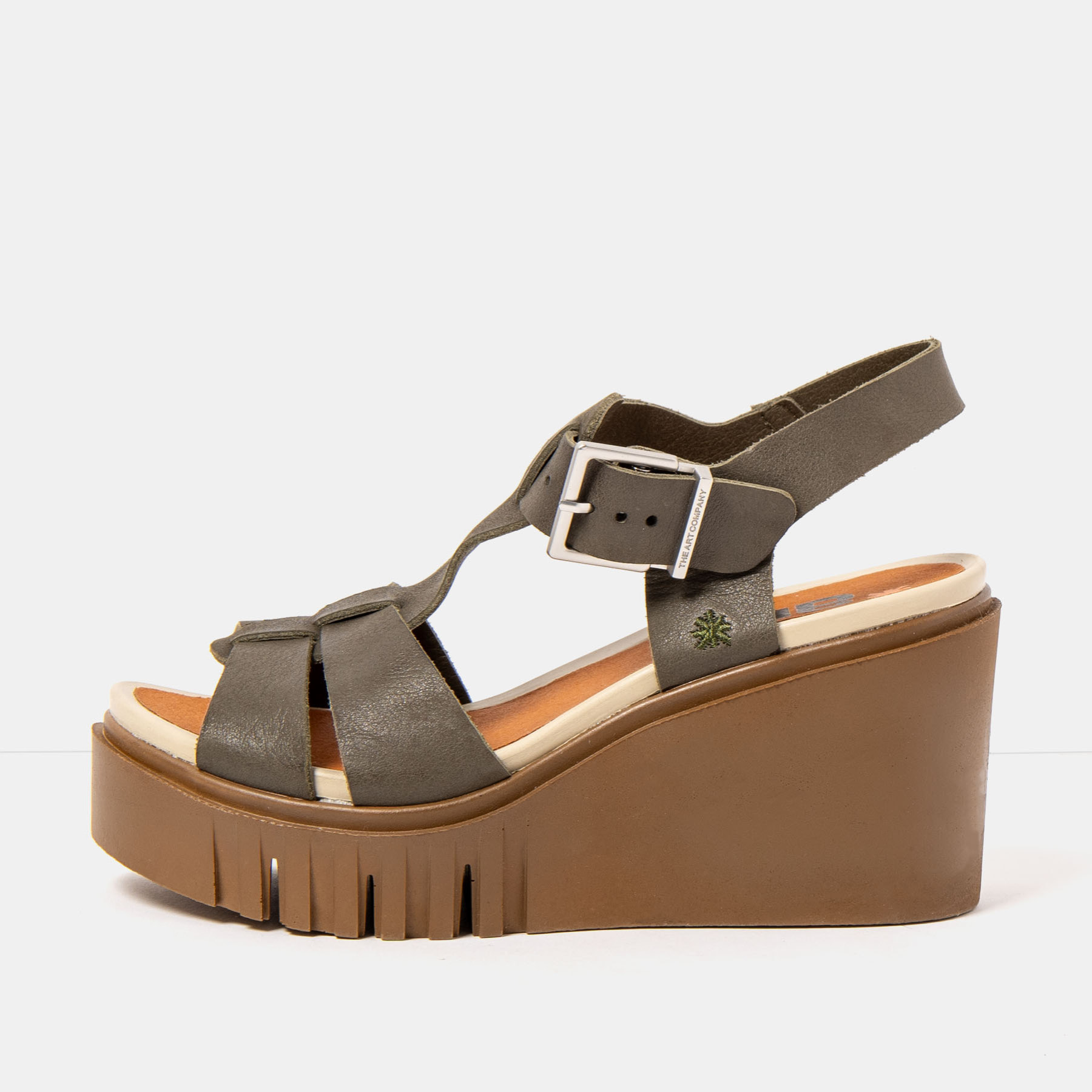 Sandalia de cuña 2084 ROMA KAKI/ CATANIA color Kaki