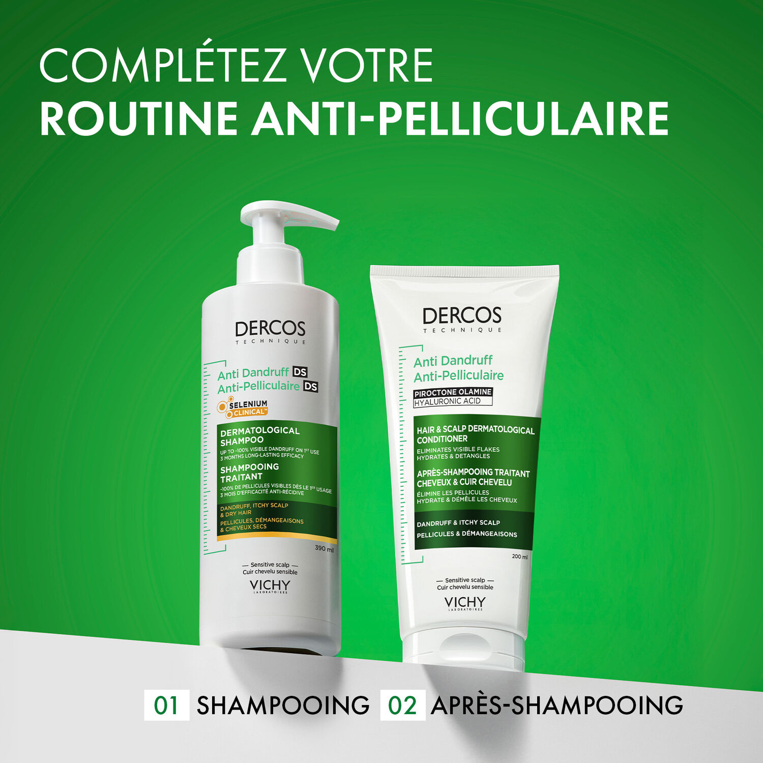 Dercos - Shampooing Traitant Pellicules & Démangeaisons Cheveux Secs