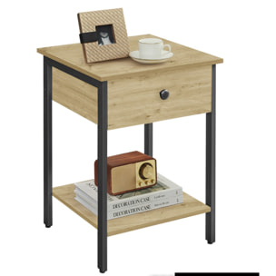 Comodino industriale Artisan con cassetto e ripiano
