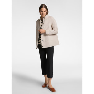 Elena Mirò - Shirt coat in misto lana double - Beige