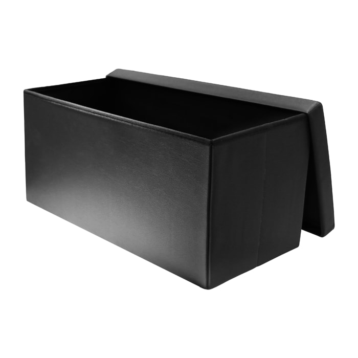 Coffre Banc Pliable Pu Noir
