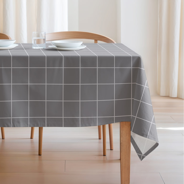 Nappe imprimée anti-tâches MAREA GRIS