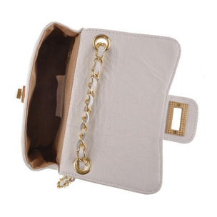 Borse Donna colore Bianco-in pelle Made in Italy 20X13X5cm