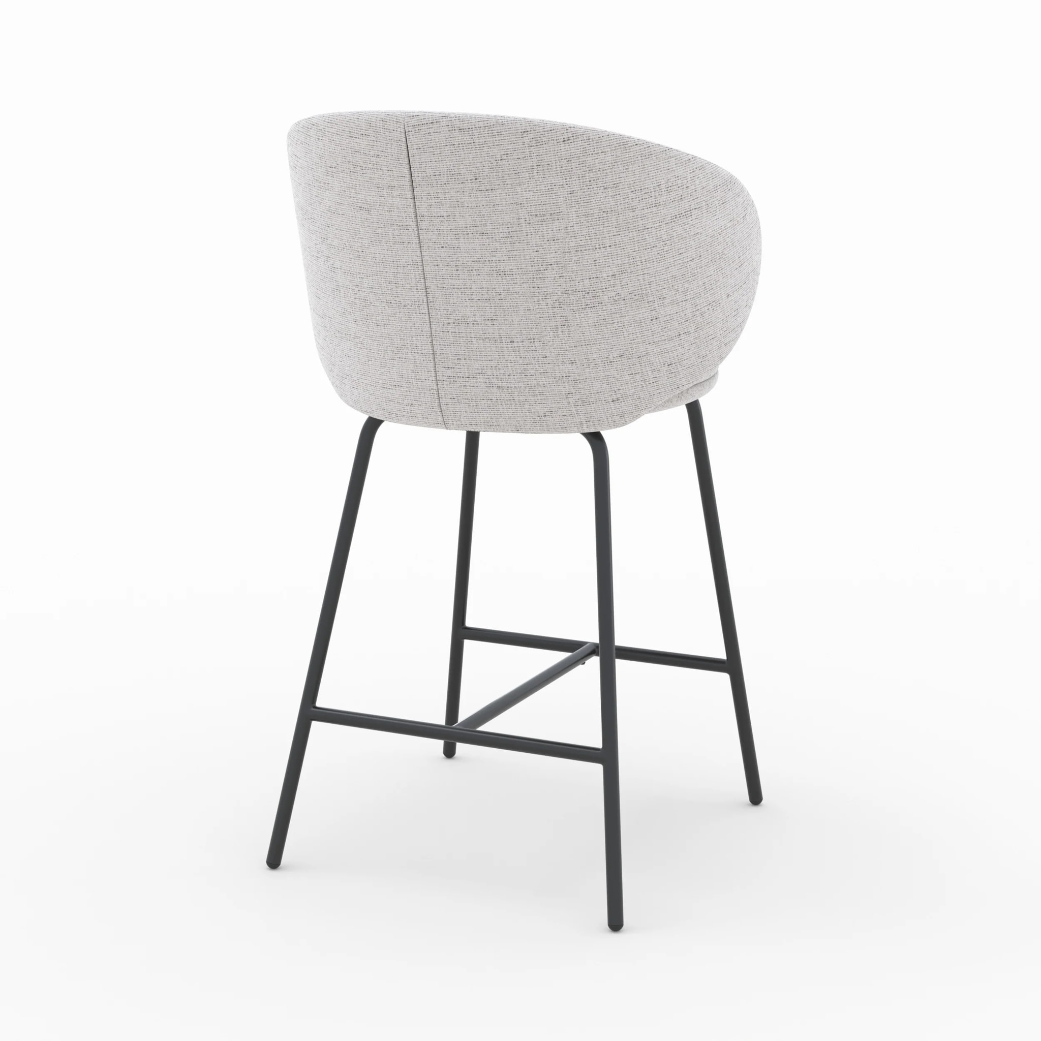 Lot de 2 chaises pour îlot central en tissu gris clair 68 cm - Cécilia