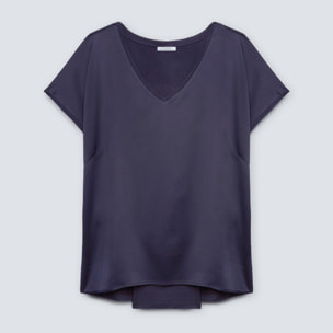 Fiorella Rubino - T-shirt in due tessuti - Blu