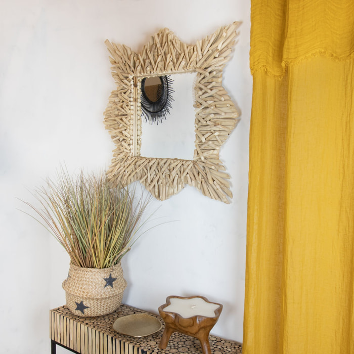 Miroir en branches de teck 80cm