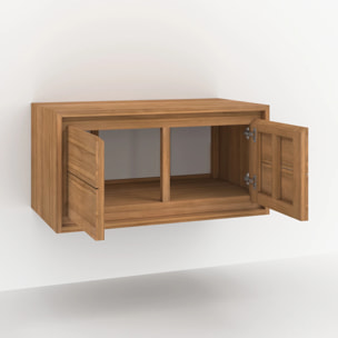 Meuble de salle de bain suspendu en bois de teck 90 cm - Hera