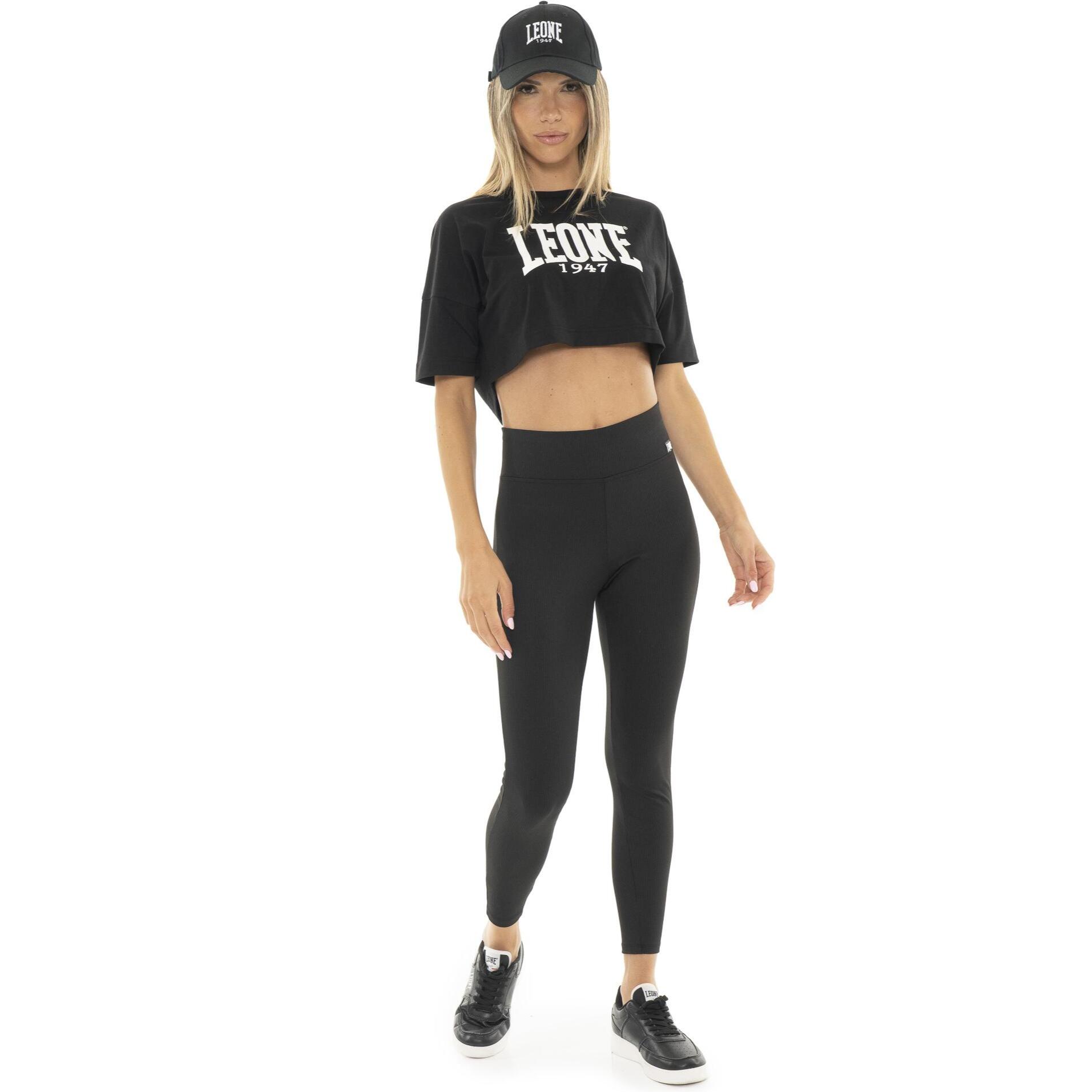 Leggings da donna a costine elasticizzato Leone Basic