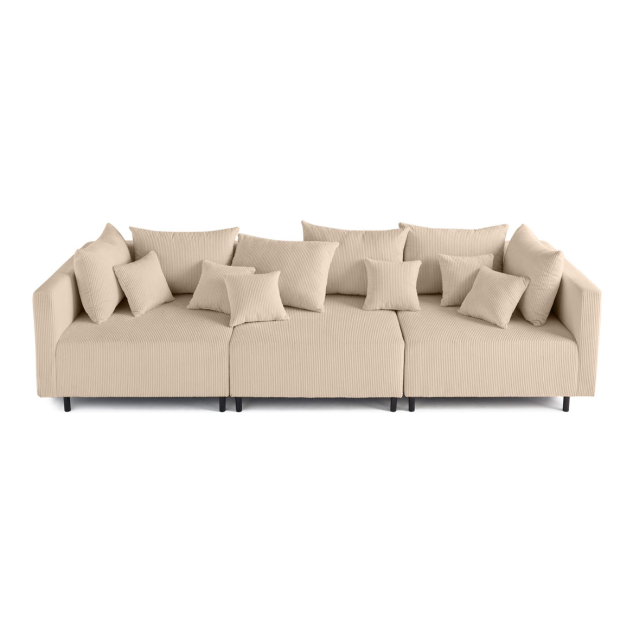 Edinburg - canapé modulable 3 places - velours côtelé - Beige