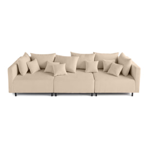 Edinburg - canapé modulable 3 places - velours côtelé - Beige