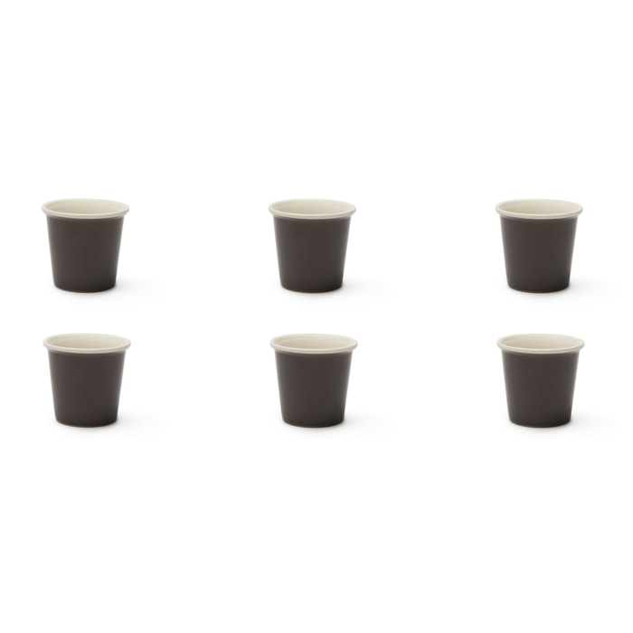 Set 6 Verres à Café Excelsa – Trendy, New Bone China Gris