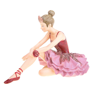 Ballerina Seduta. Altezza 12 Cm - Pezzi 1 - 18,5X12X10cm - Colore: Rosa - Bianchi Dino - Articoli Natalizi