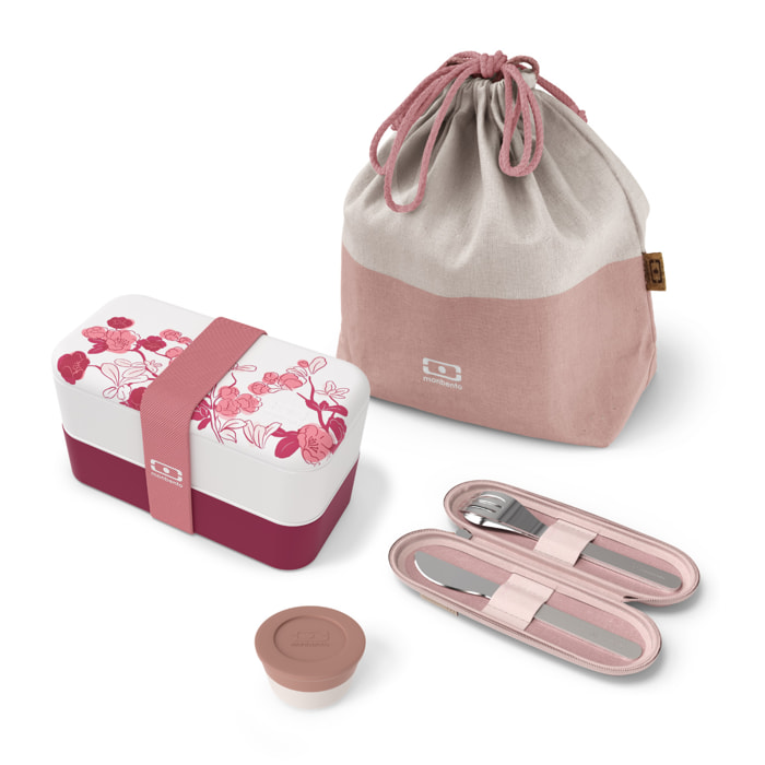 Set repas lunch box 2 étages 1L + Accessoires