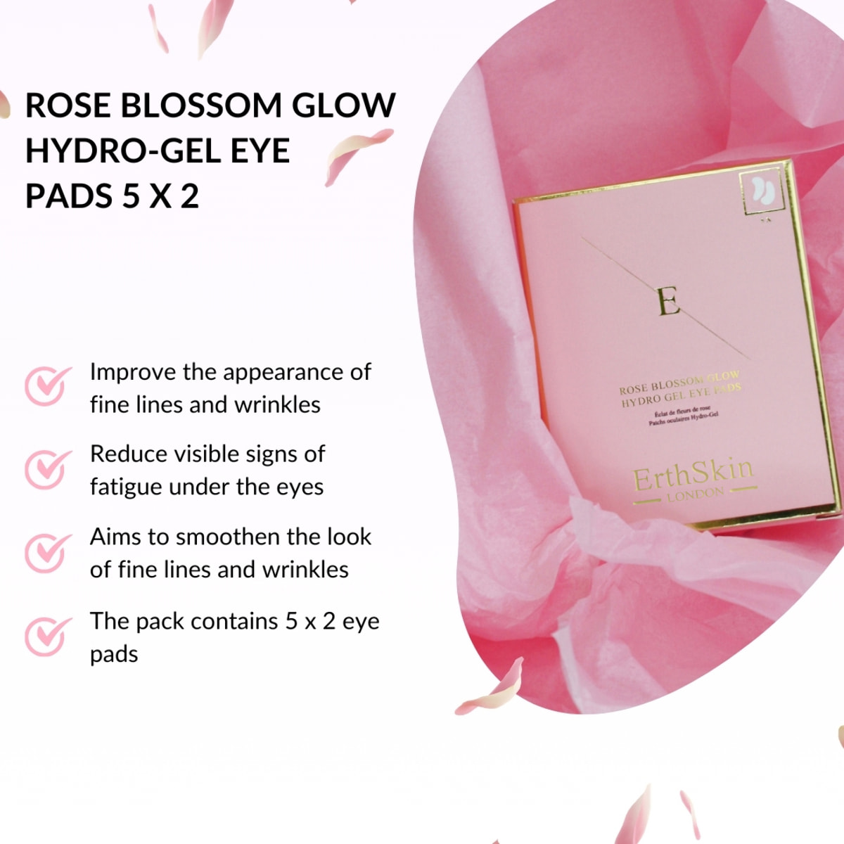 Almohadillas de hidrogel para ojos Rose Blossom Glow