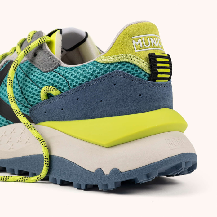 MUNICH SHIBUYA 36 Sneakers Diseño Elegancia Deportiva Turquesa, Azul y Amarillo