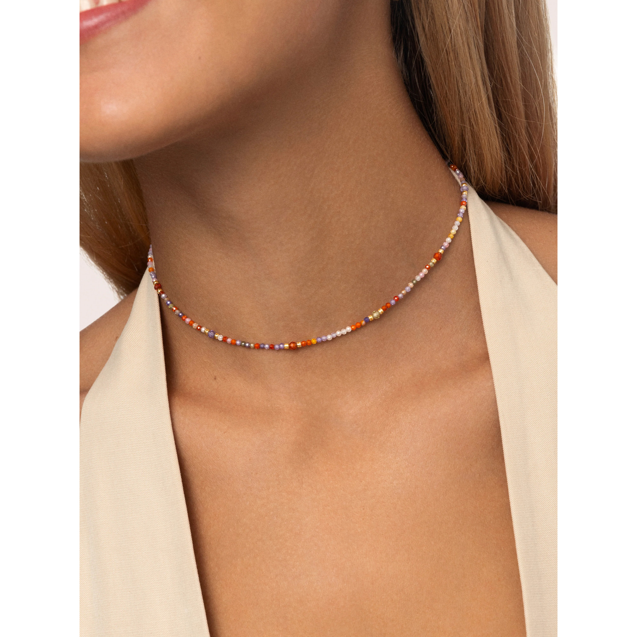Collana Crystal Summer in Acciaio Placcato Oro