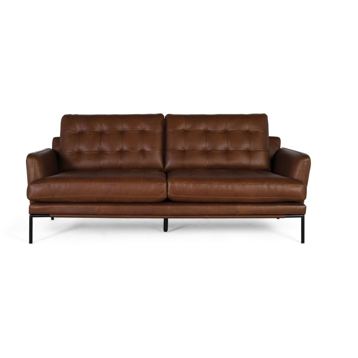 Sofá de piel de 3 plazas - 83 x 200 x 90 cm