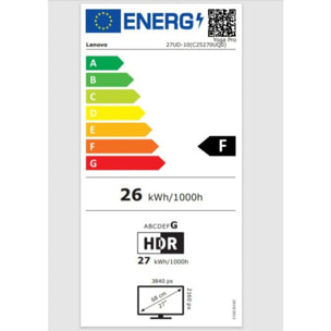 Ecran LENOVO 27UD-10 27" QD-OLED 4K 120 Hz HDR HDMI 2.1 + USB-C 140W