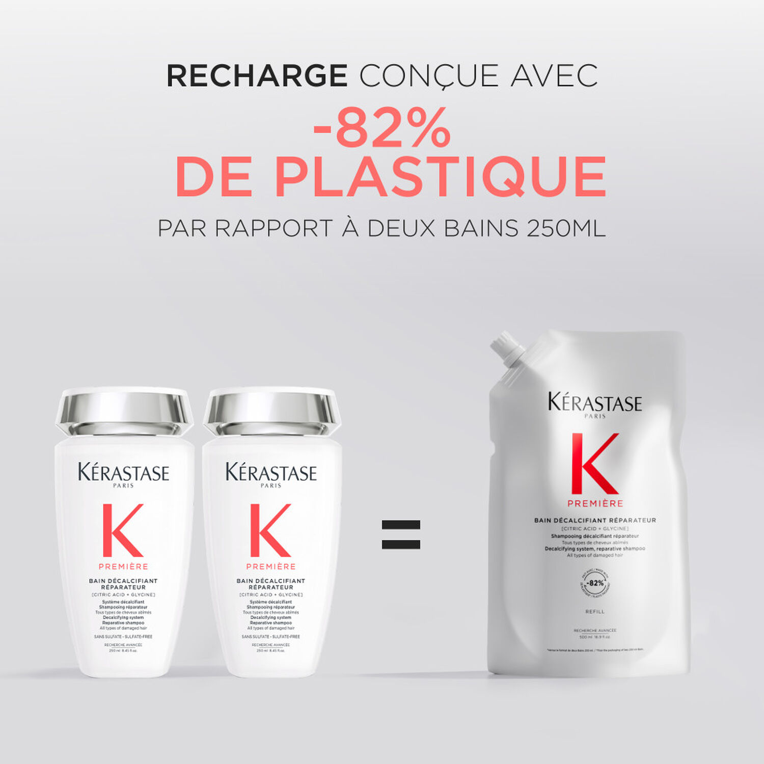 Premiere - Recharge Shampoing décalcifiant réparateur pour cheveux abîmés
