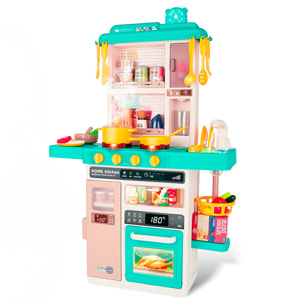 Cucina Giocattolo Bambini Con Luci E Suoni Realistici Rubinetto Con Riciclo Acqua Forno Fornelli Apribili 50 Accessori Gioco Educativo 3–8 Anni Verde