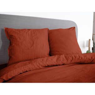 Parure Microfibre Lavee 240x260cm Terracotta