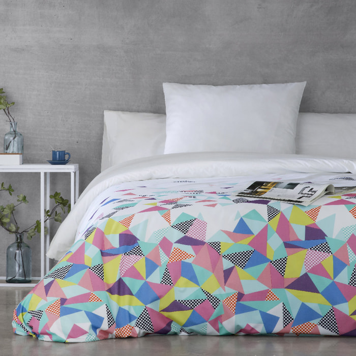 Funda nórdica 100% algodón ECHO fucsia/azul/verde/blanco - varias medidas disponibles -