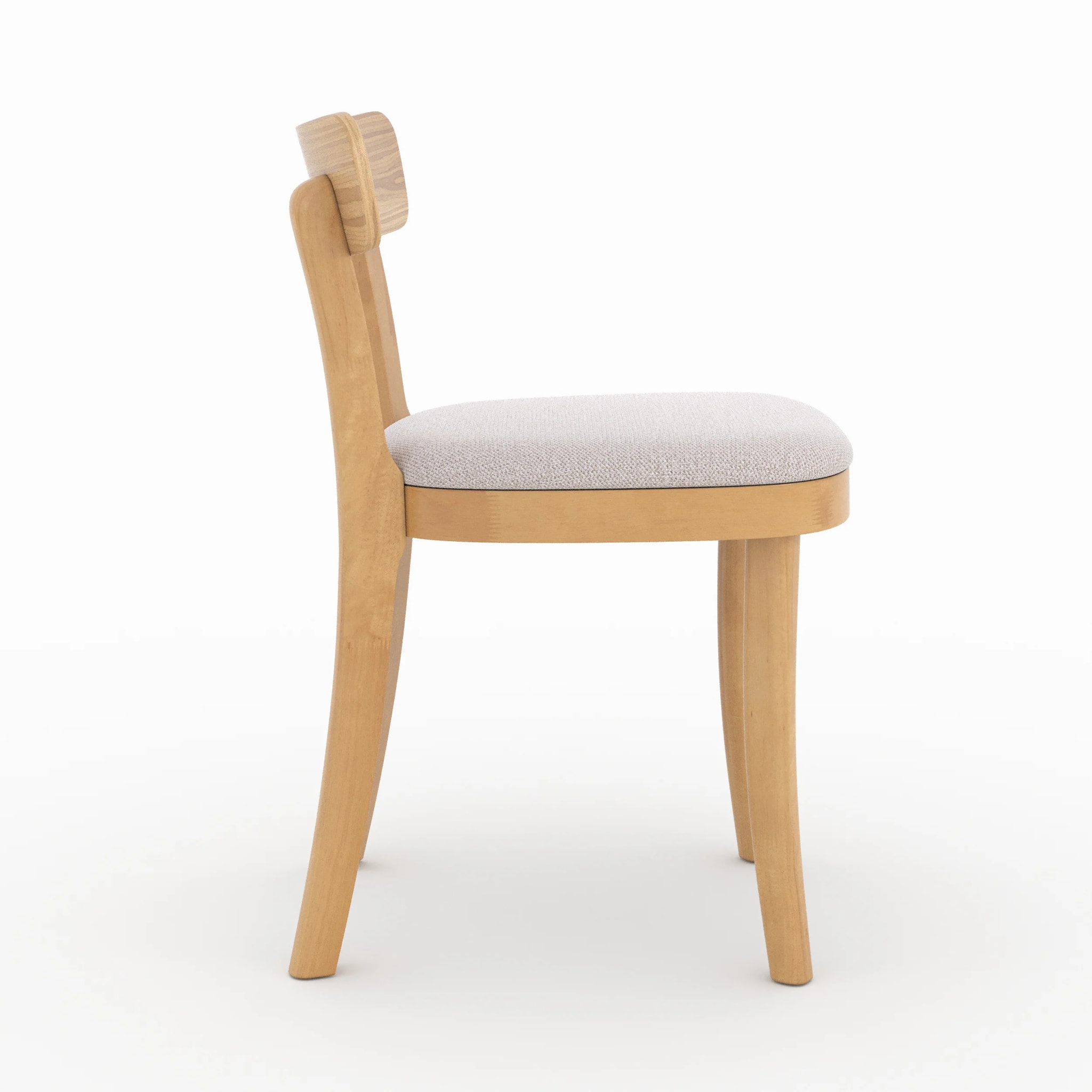 Lot de 2 chaises en bois et tissu beige - Keno