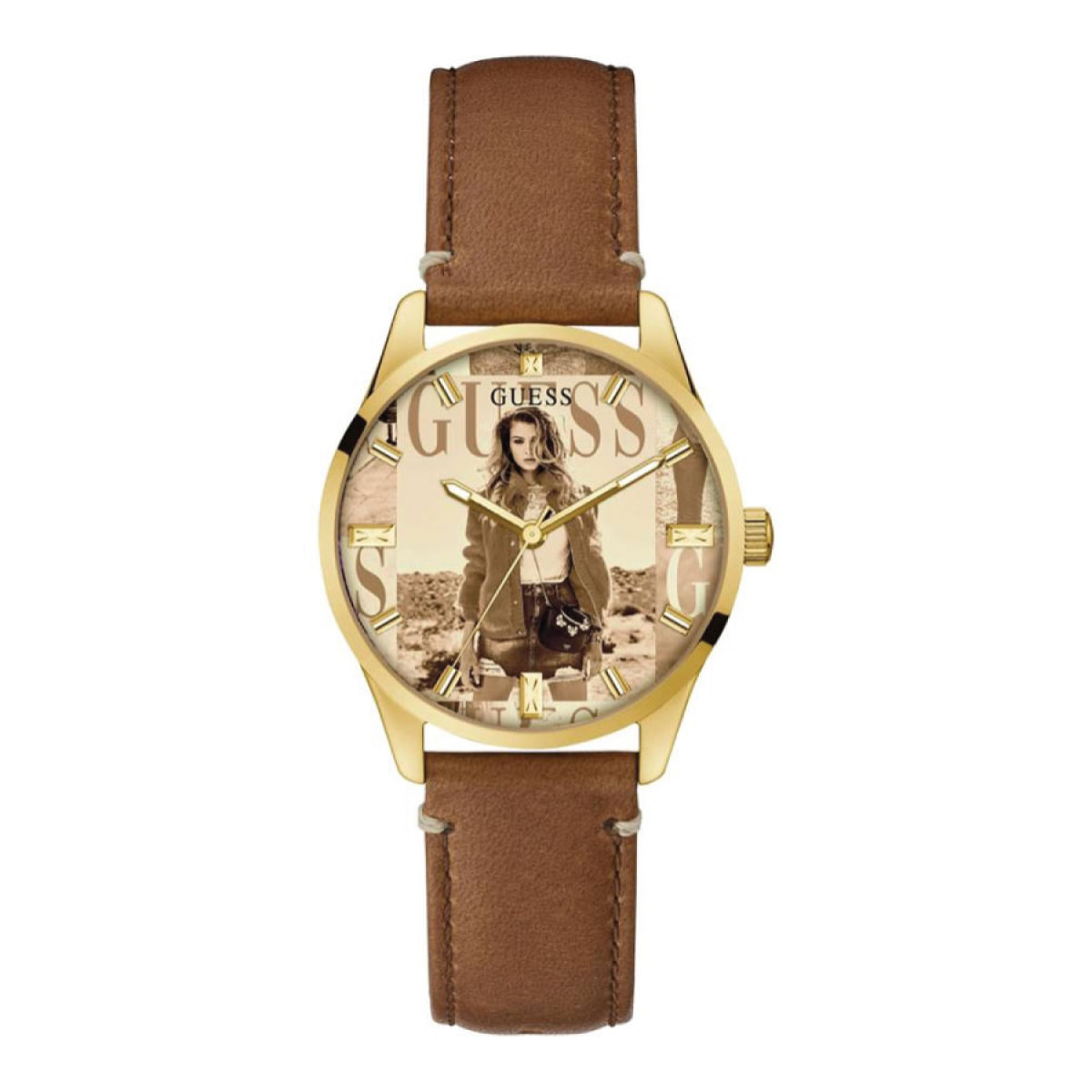 Reloj Guess GW0290L1 Mujer Analogico Cuarzo con Correa de Cuero