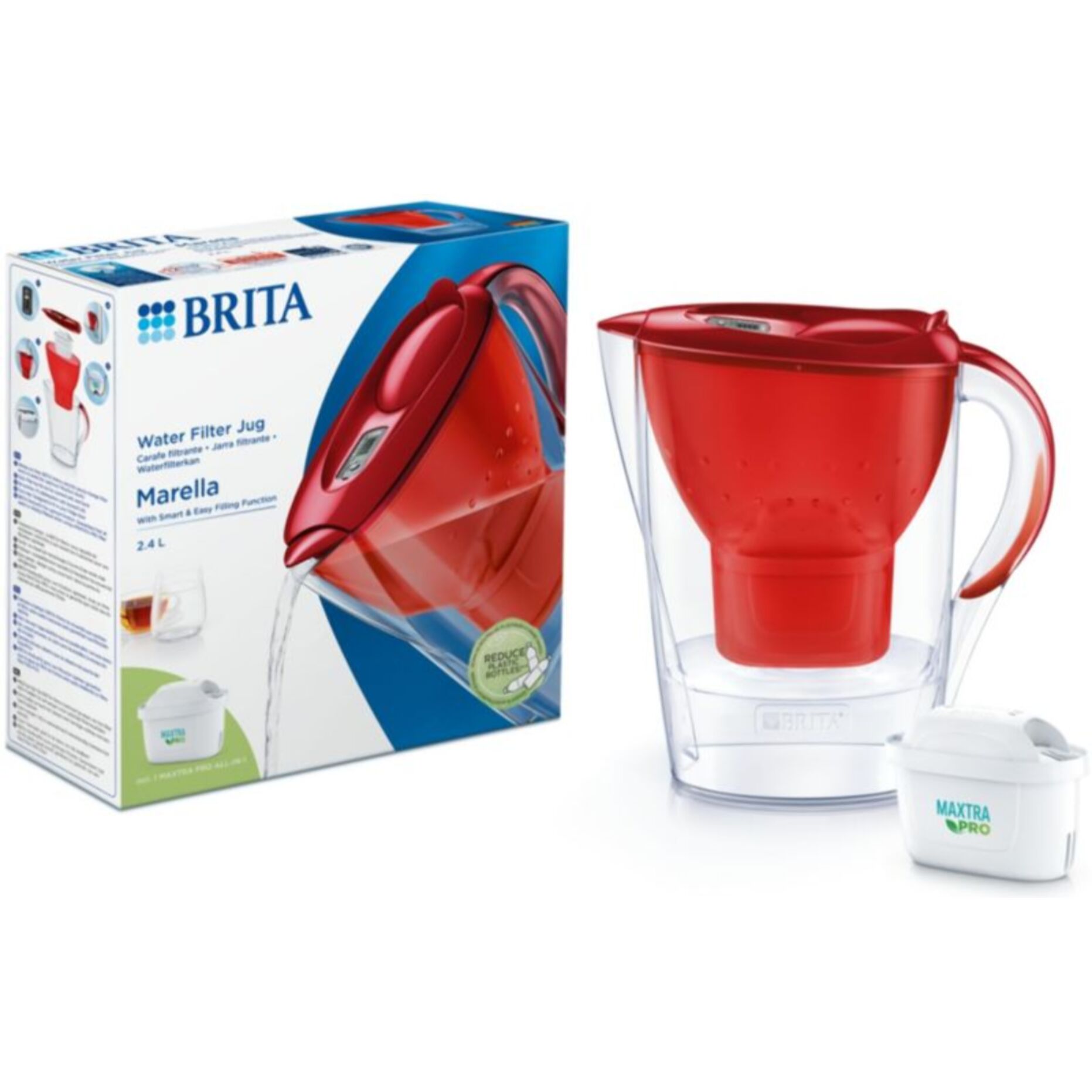 Carafe filtrante BRITA marella rouge